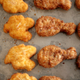 turkey nuggets on baking tray